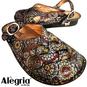 ALEGRIA Freesia FRE325 Sparkly Braided Slip-On Shoes Mules Women's Sz 7-7-1/2